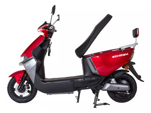 Bicicleta Elétrica Scooter WeHawk Max 3.0 Vermelha — 1000W de Potência, 2 Lugares e Sem CNH!