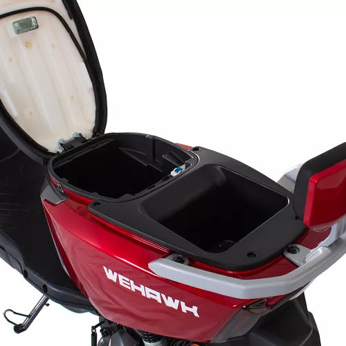 Bicicleta Elétrica Scooter WeHawk Max 3.0 Vermelha — 1000W de Potência, 2 Lugares e Sem CNH!